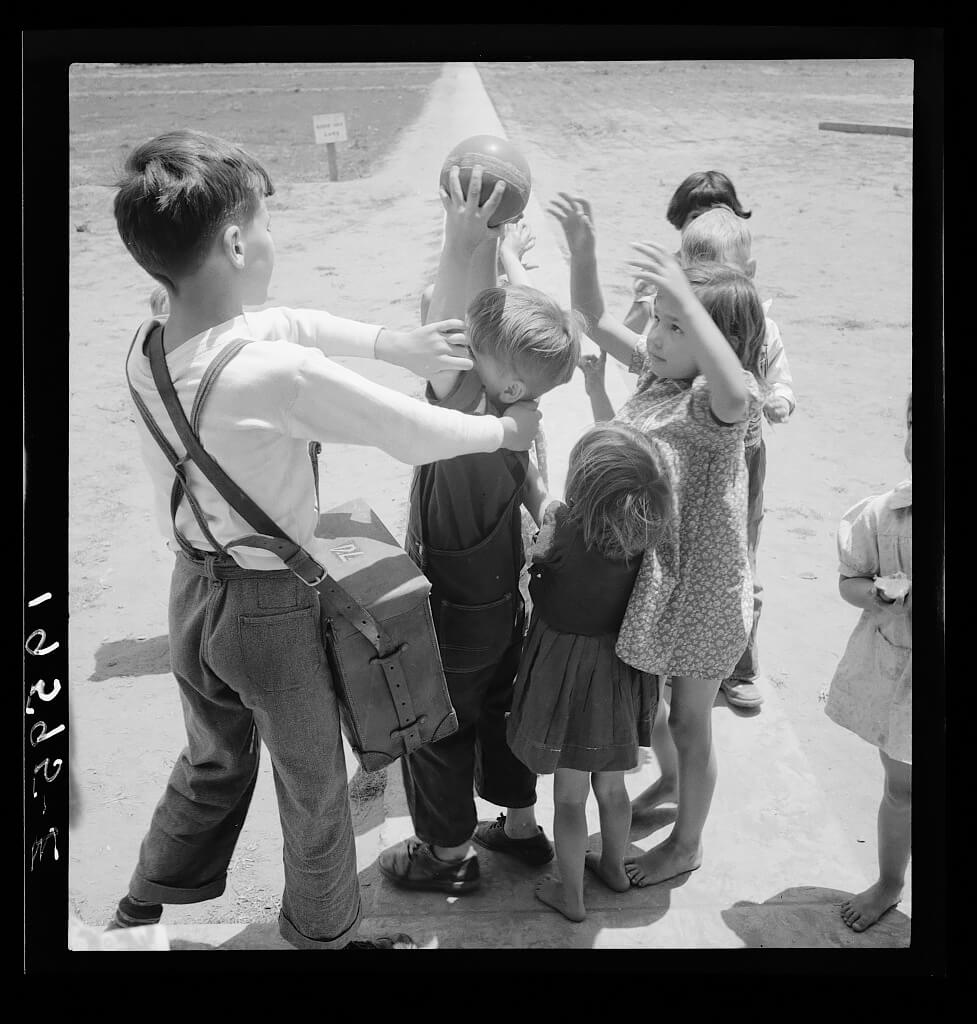Nursery school, showing migrant children playing. California, 1939, Library of Congress<p>© Dorothea Lange</p>