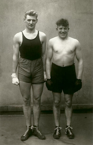 Boxers, Paul Röderstein and Hein Hesse, Cologne, c. 1928<p>© August Sander</p>
