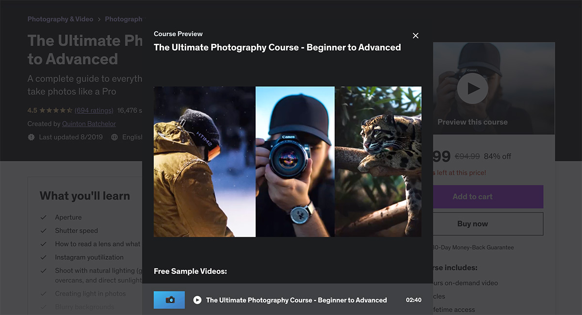 Complete Photography Bundle by Udemy