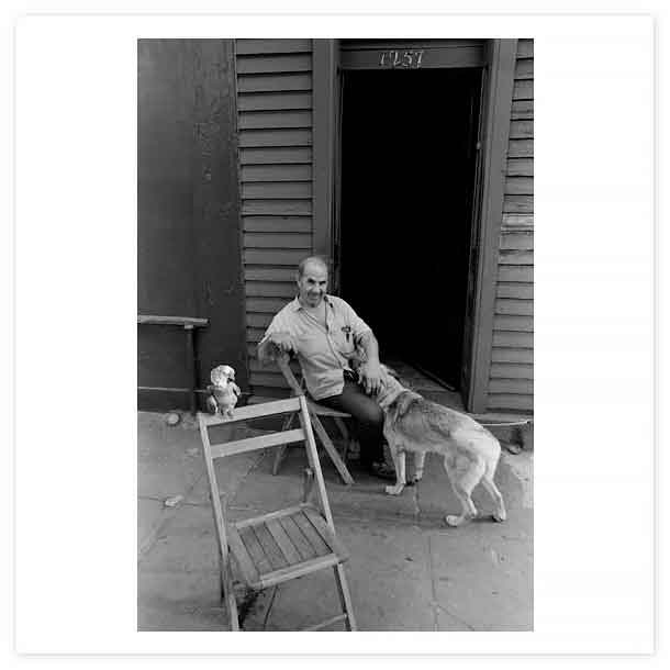 Roger Ballen - Man, Dog and Bird, 1969