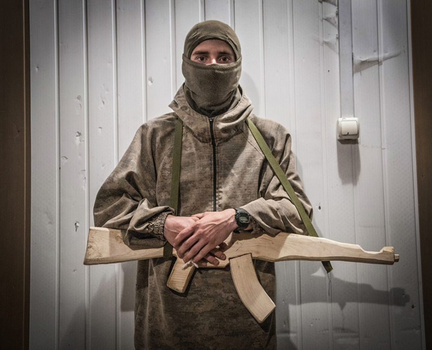 Justyna Mielnikiewicz - Right Sector training camp in Carpathian Mountains Print