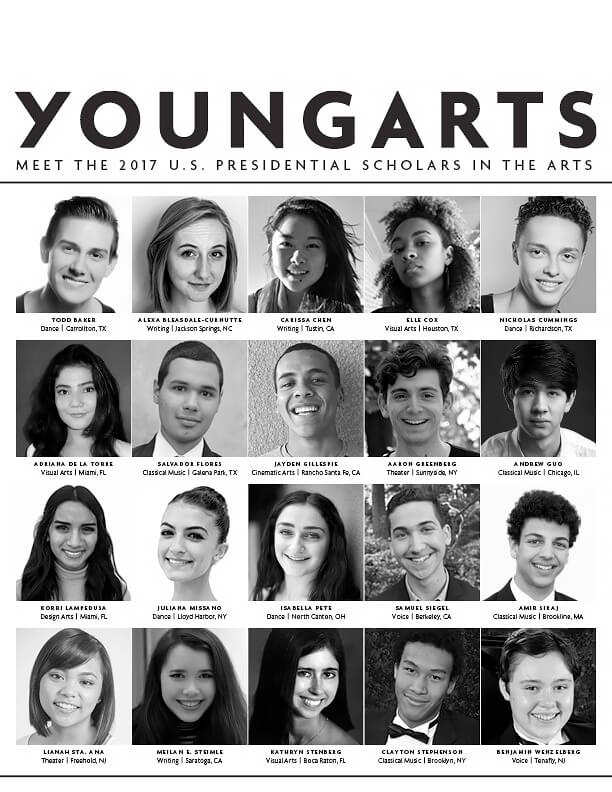 20 YoungArts Winners Named 2017 U.S. Presidential Scholars in the Arts