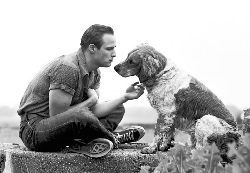 Marlon Brando and his dog
