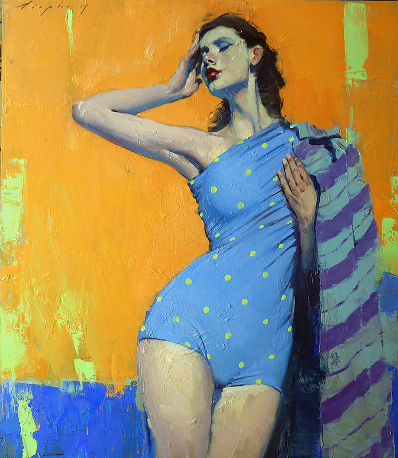 Malcolm Liepke - Polka Dots, oil on canvas