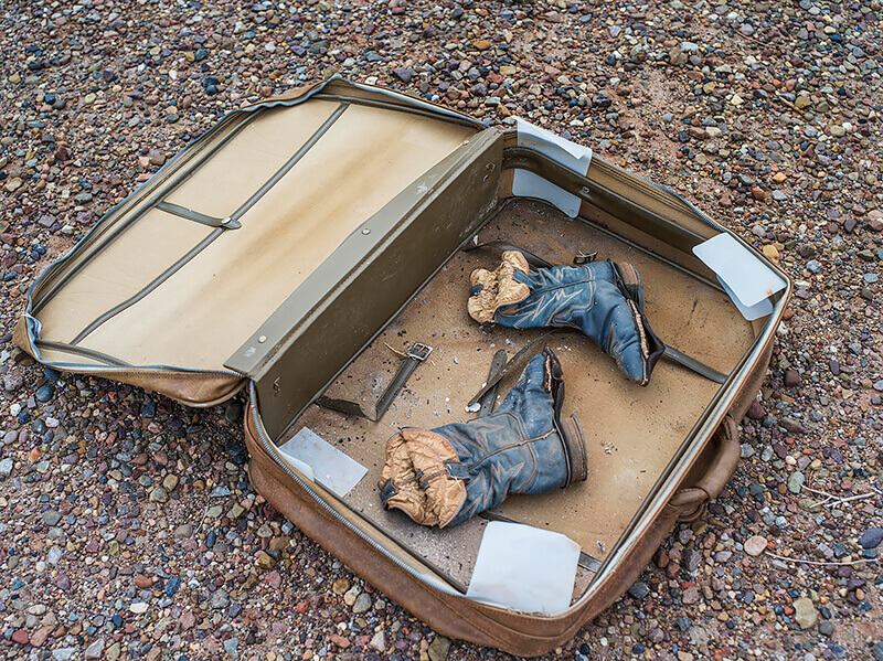 Greta Pratt - Boots in a Suitcase, from the series 'A Cloud of Dust'