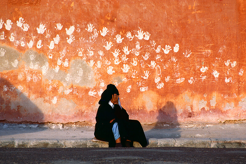 Bruno Barbey - Hands, a symbol of good luck, on a wall in Essaouira, Morocco. 1985.