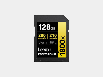 Lexar 128GB Professional 1800x UHS-II SDXC Memory Card