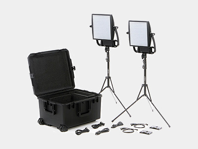 Litepanels Astra 6X Traveler Bi-Color Duo 2-Light Kit with Gold Mount Battery Brackets