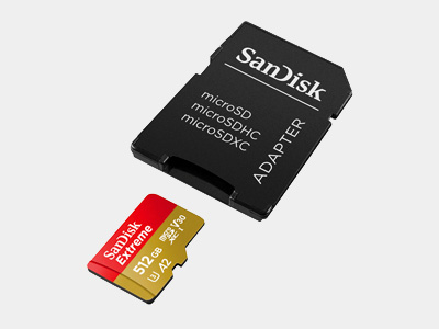 SanDisk 512GB Extreme UHS-I microSDXC Memory Card with SD Adapter