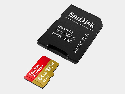 SanDisk 64GB Extreme UHS-I microSDXC Memory Card with SD Adapter