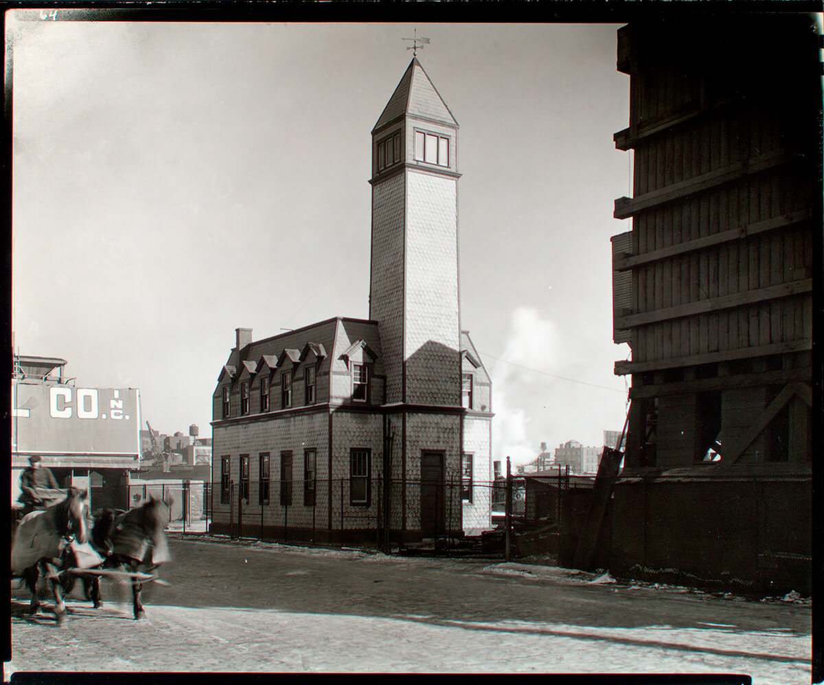 Firehouse, Park Avenue and East 135th Street, Manhattan<p>© Berenice Abbott</p>