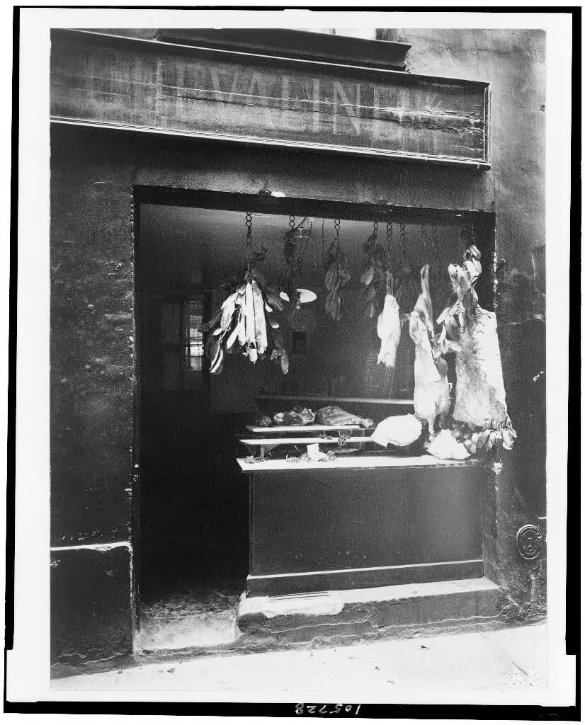 Boucherie, Rue Christine, between 1895 and 1927, printed 1956<p>© Eugène Atget</p>