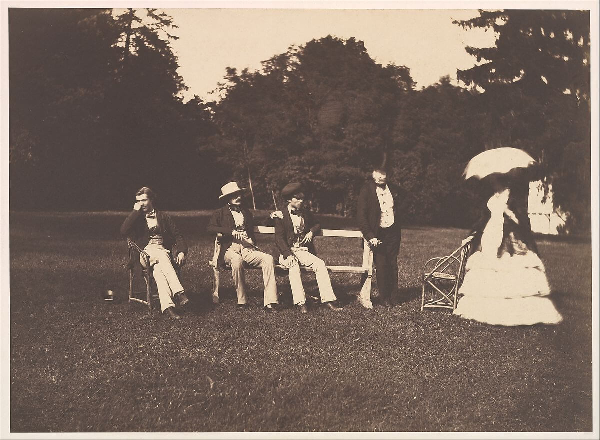 Groupe dans le parc du château de La Faloise, 1865 - Gilman Collection, Purchase, The Horace W. Goldsmith Foundation Gift, through Joyce and Robert Me<p>© Édouard Baldus</p>