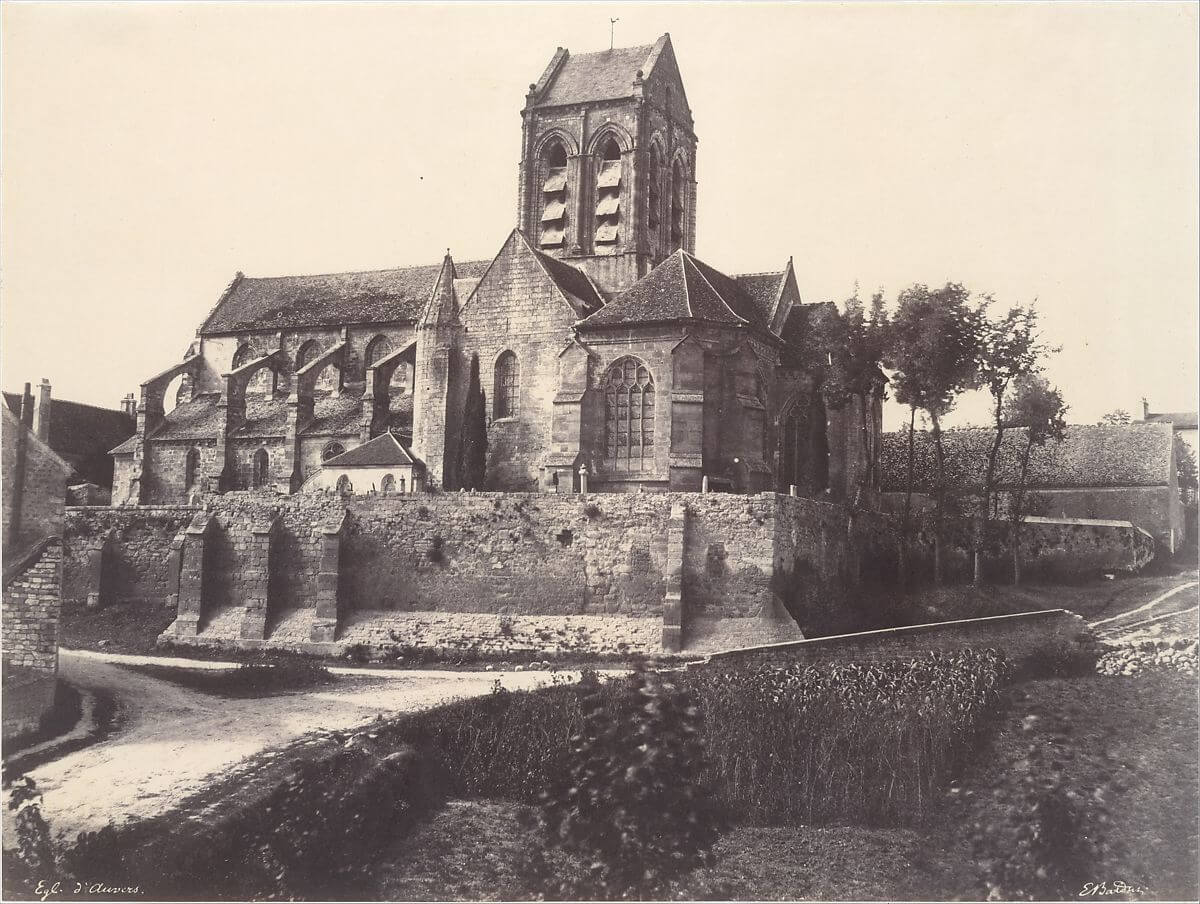Eglise d’Auvers, 1855, printed 1855–57 - Purchase, Rogers Fund, Joyce and Robert Menschel Gift and Harriette and Noel Levine Gift, 1990<p>© Édouard Baldus</p>
