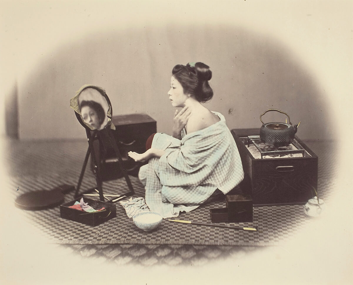 Woman at Toilette, 1868 - Gift of Ken and Kiyo Hitch in memory of Harry Lunn, Jr., National Gallery of Art<p>© Felice Beato</p>