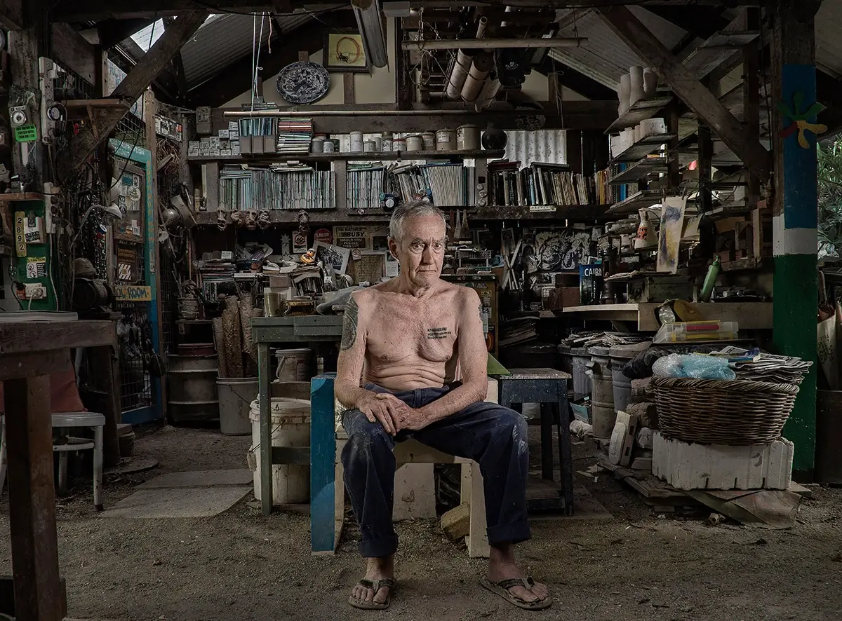 Do Not Resusciate - Peter ’Potter’ Thompson in his Kuranda studio <p>© Brian Cassey</p>