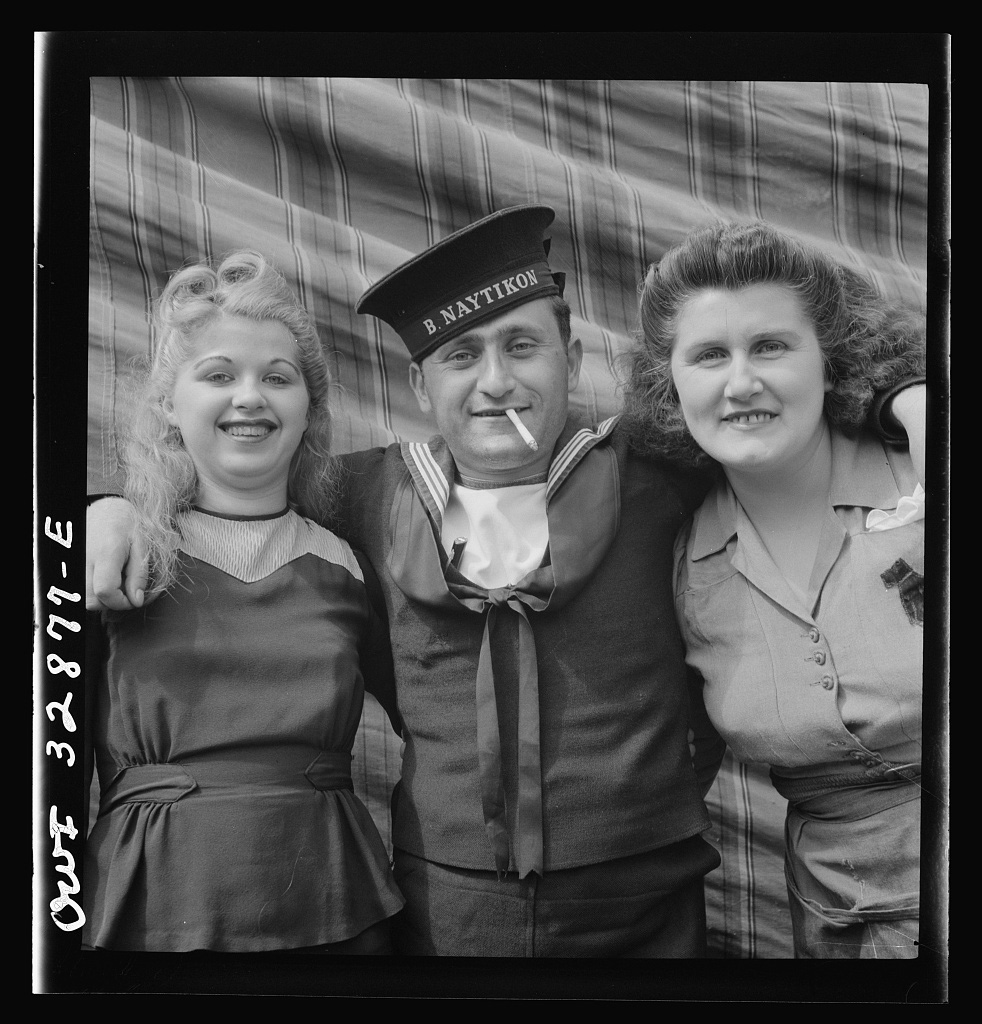 Oswego, New York. Greek sailor and his friends at the carnival during United Nations week, June 1943 - Library of Congress<p>© Marjory Collins</p>