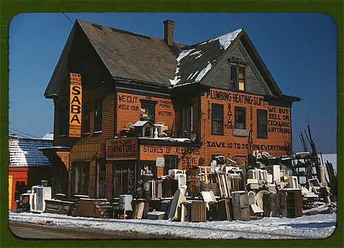 Brockton, Mass., Dec. 1940, second-hand plumbing store  ©Library of Congress<p>© Jack Delano</p>