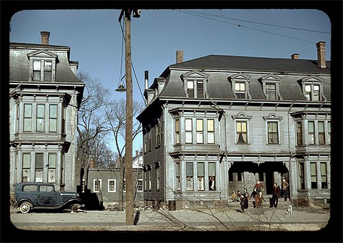 Children with adult in the tenement district, Brockton, Massachusetts 1940 ©Library of Congress<p>© Jack Delano</p>