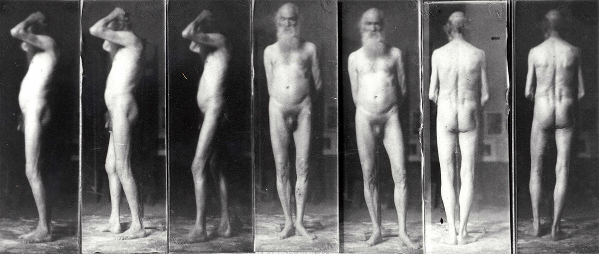 Portrait of an old man in the nude. The sitter is often identified as poet Walt Whitman, circa 1885<p>© Thomas Eakins</p>