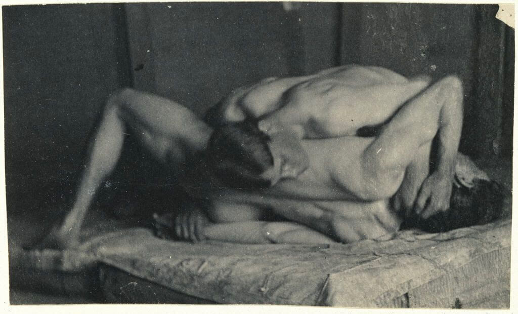 Photograph study for ”The Wrestlers”, circa 1895<p>© Thomas Eakins</p>