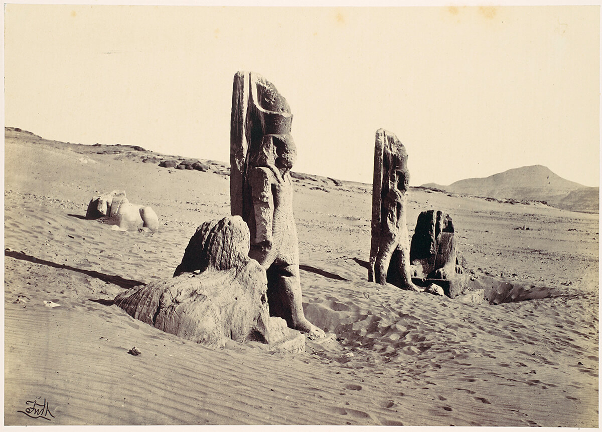 Colossi and Sphynx at Wady Saboua, 1857 - David Hunter McAlpin Fund, 1966, Metropolitan Museum of Art<p>© Francis Frith</p>
