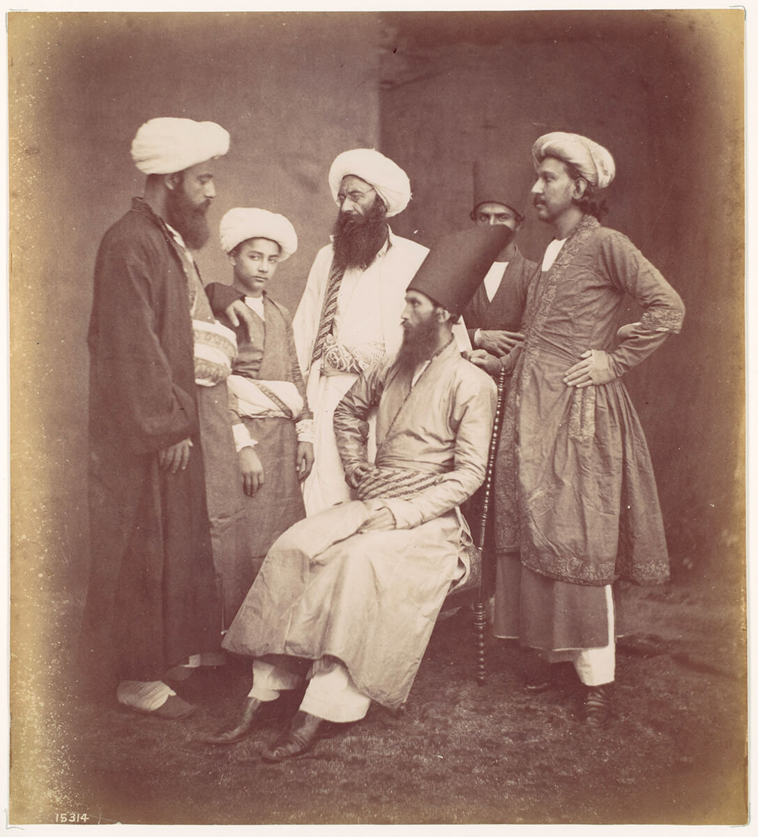 Six East Indian Men, 1870s - The Elisha Whittelsey Collection, The Elisha Whittelsey Fund, 1973, Metropolitan Museum of Art<p>© Francis Frith</p>