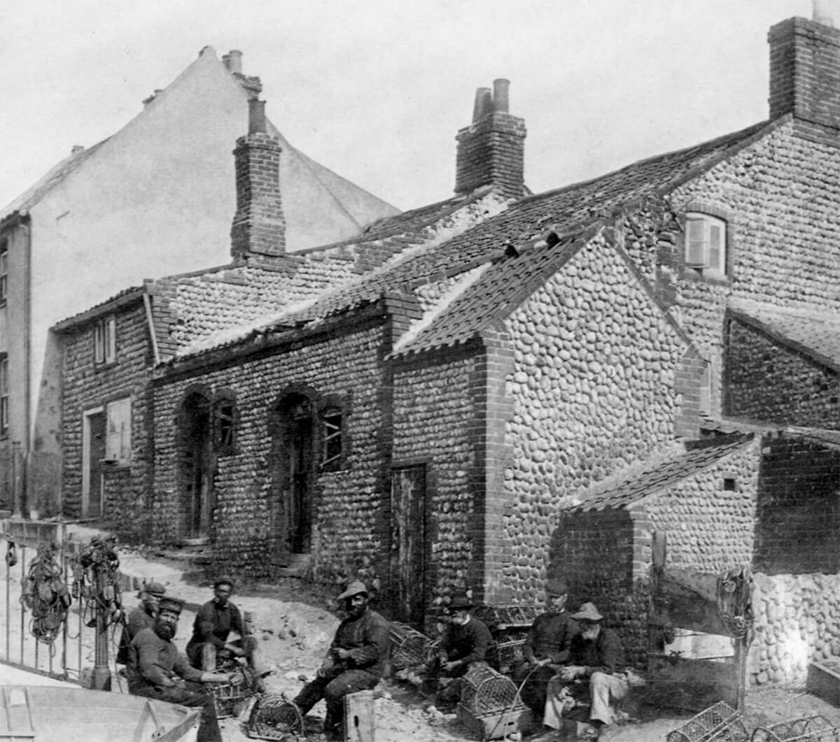 Fishing huts, between 1850 and 1898<p>© Francis Frith</p>