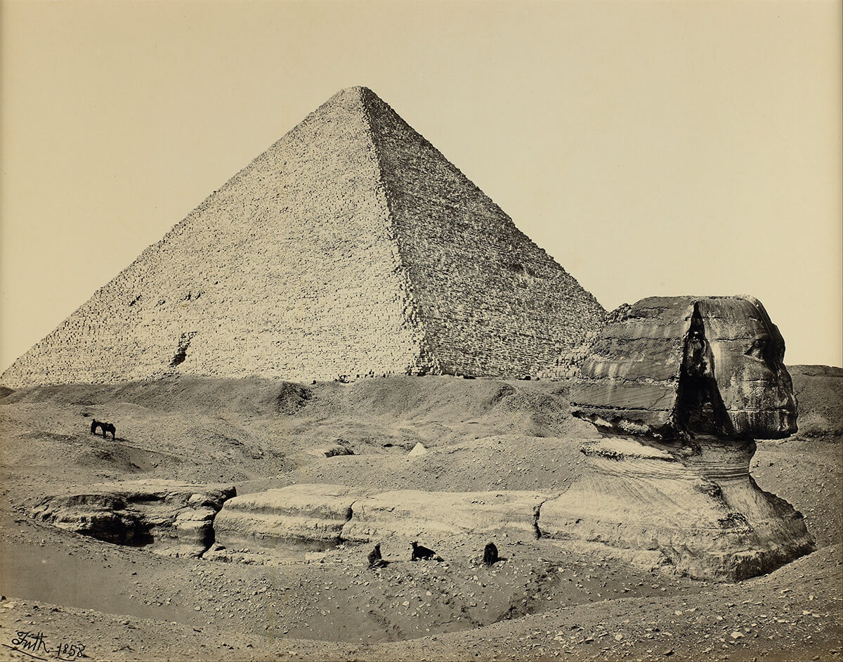 The Great Pyramid and the Great Sphinx, Egypt, 1858 - Minneapolis Institute of Arts<p>© Francis Frith</p>