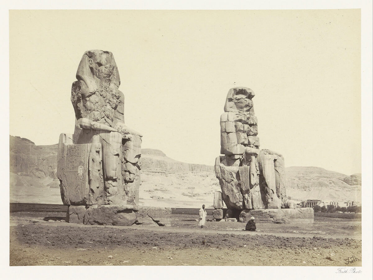The Statues of Memnon, First View, 1856 - 1859 - Rijksmuseum<p>© Francis Frith</p>