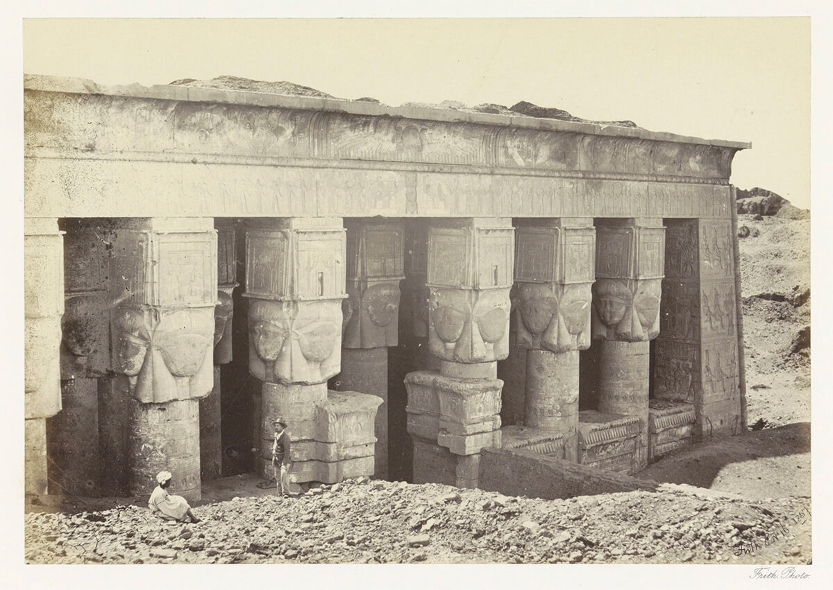 Portico of the temple of Dendera, 1857 - Rijksmuseum<p>© Francis Frith</p>