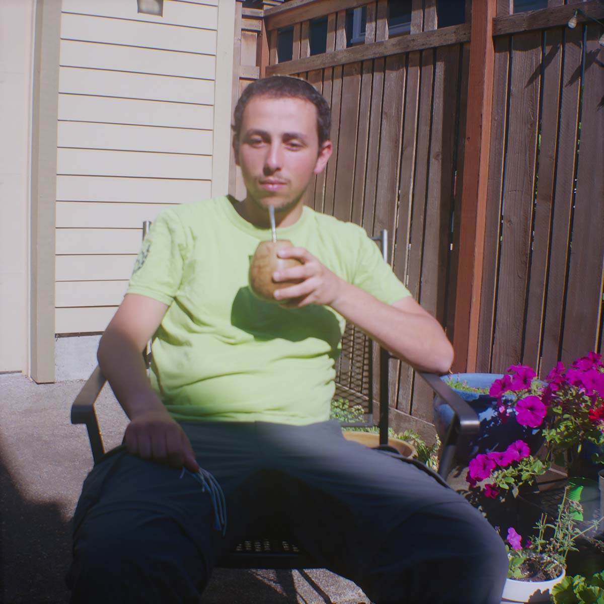 Sam Drinking Maté from a Gourd, 2015<p>© Carole Glauber</p>