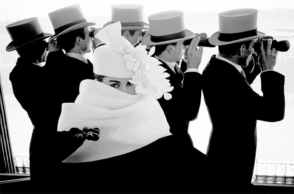 Givenchy Hat at Longchamps, Paris, 1958<p>© Frank Horvat</p>