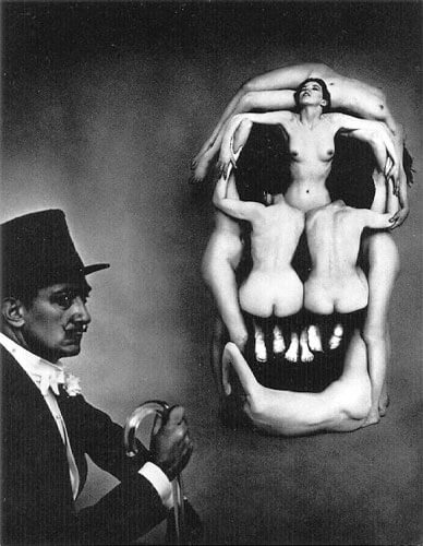 Salvador Dalí portrait, In Voluptas Mors 1951<p>Courtesy Magnum Photos / © Philippe Halsman</p>