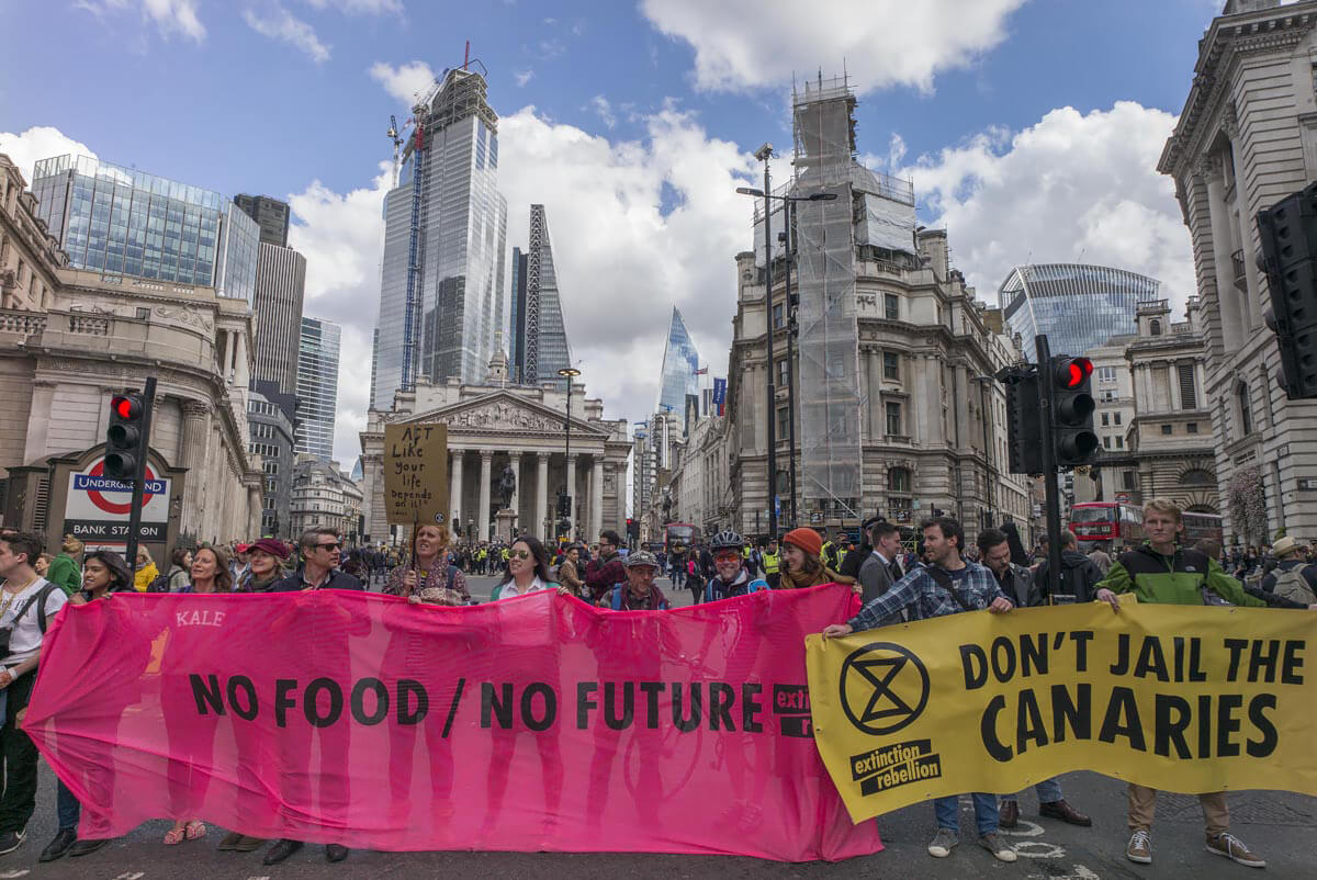 Extinction Rebellion occupy exchange square, City of London<p>© Rod Harbinson</p>