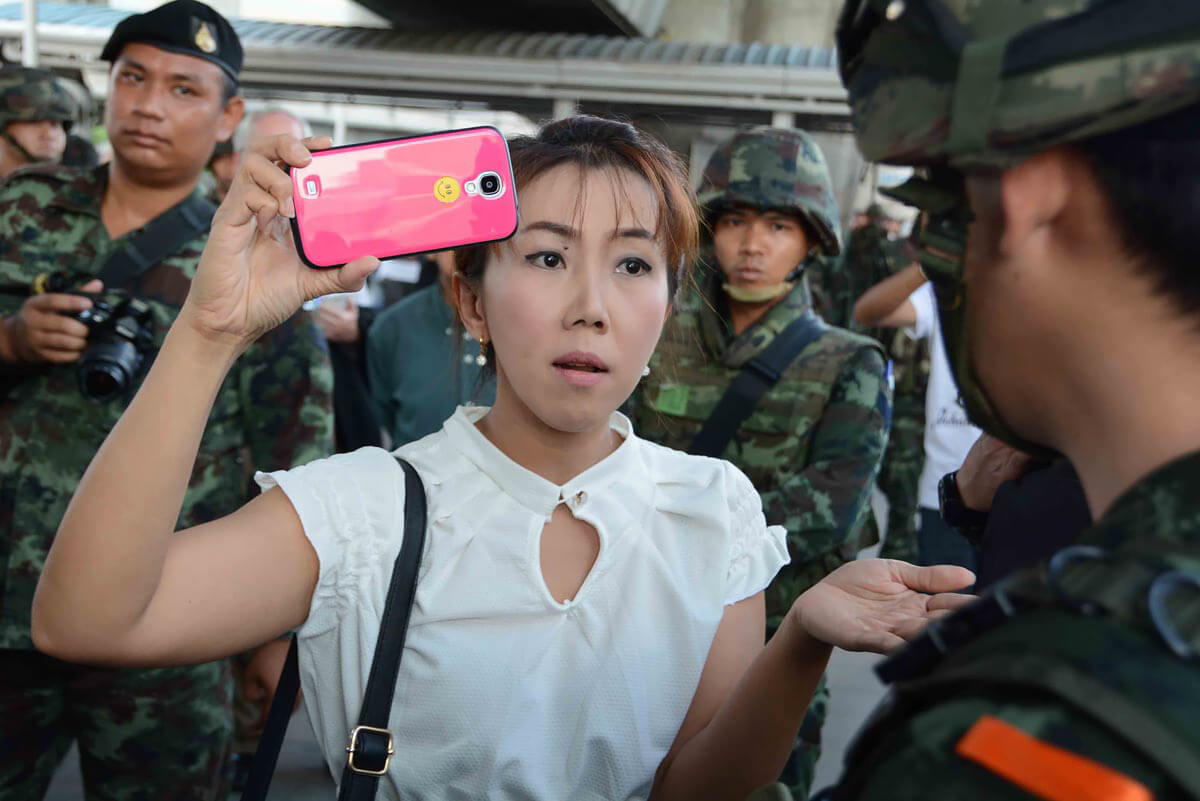 After the military coup, central Bangkok<p>© Rod Harbinson</p>