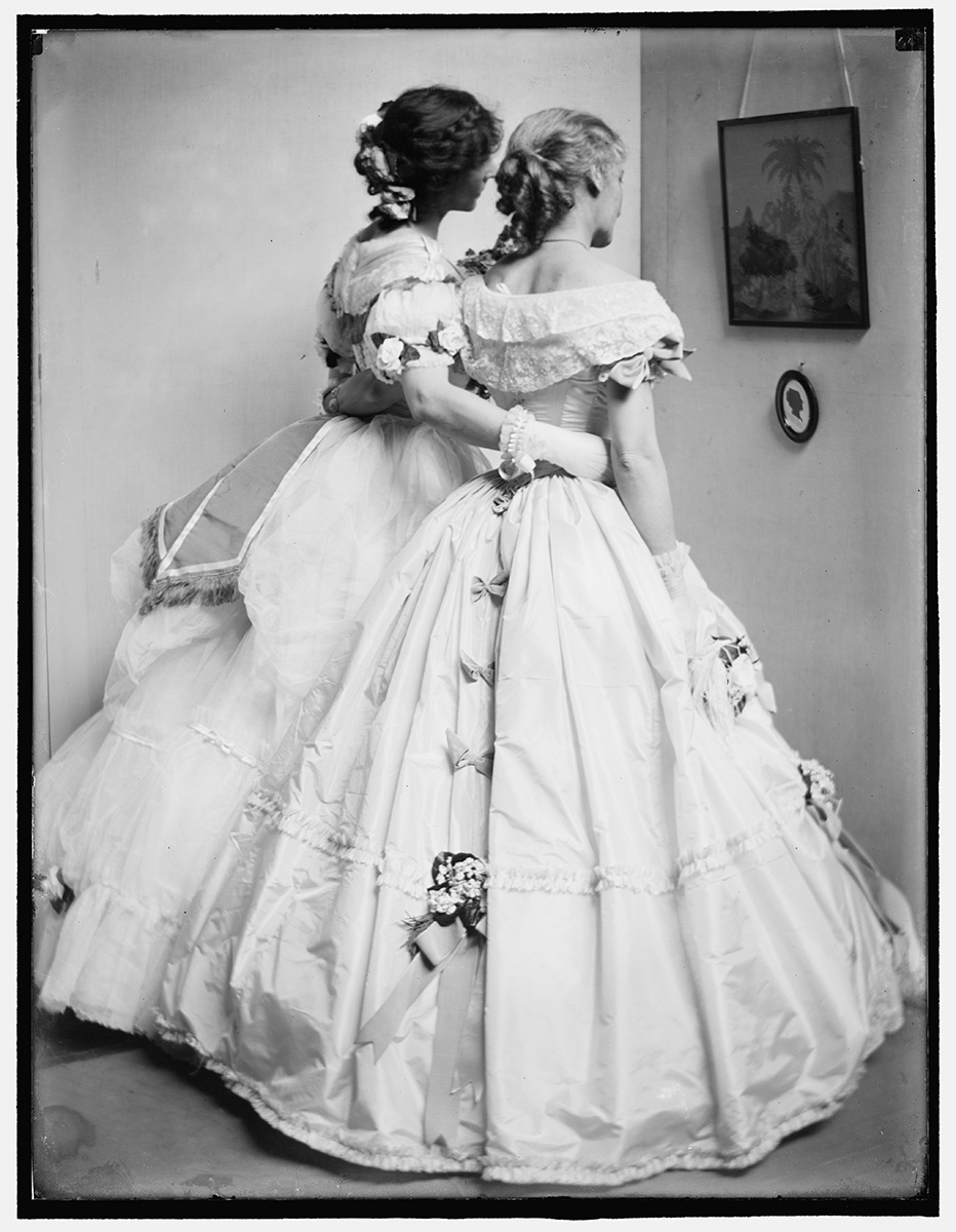 The silhouette, a study posed by the Gerson sisters in their Crinoline Ball costumes, c. 1906, U.S. Library of Congress<p>© Gertrude Käsebier</p>