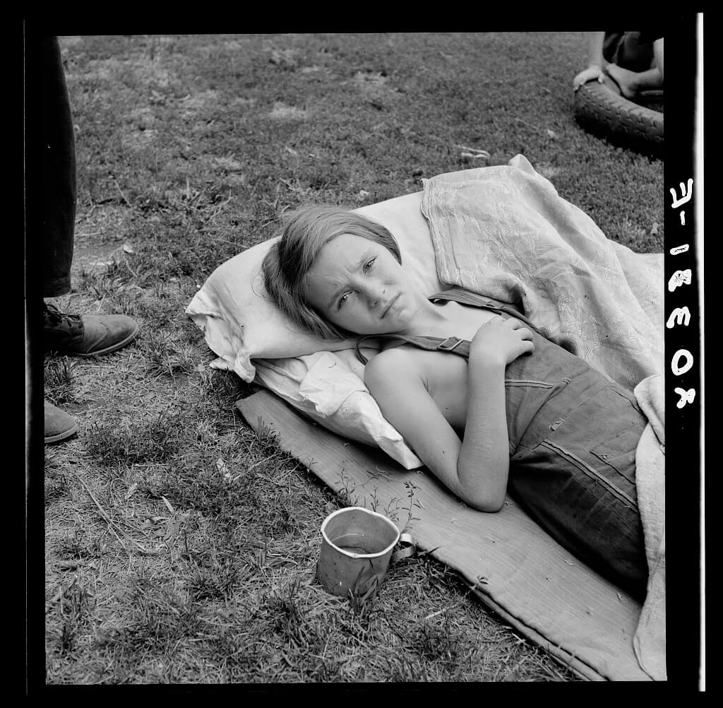 Sick migrant child. Washington, Yakima Valley, Toppenish 1939, FSA, Library of Congress<p>© Dorothea Lange</p>