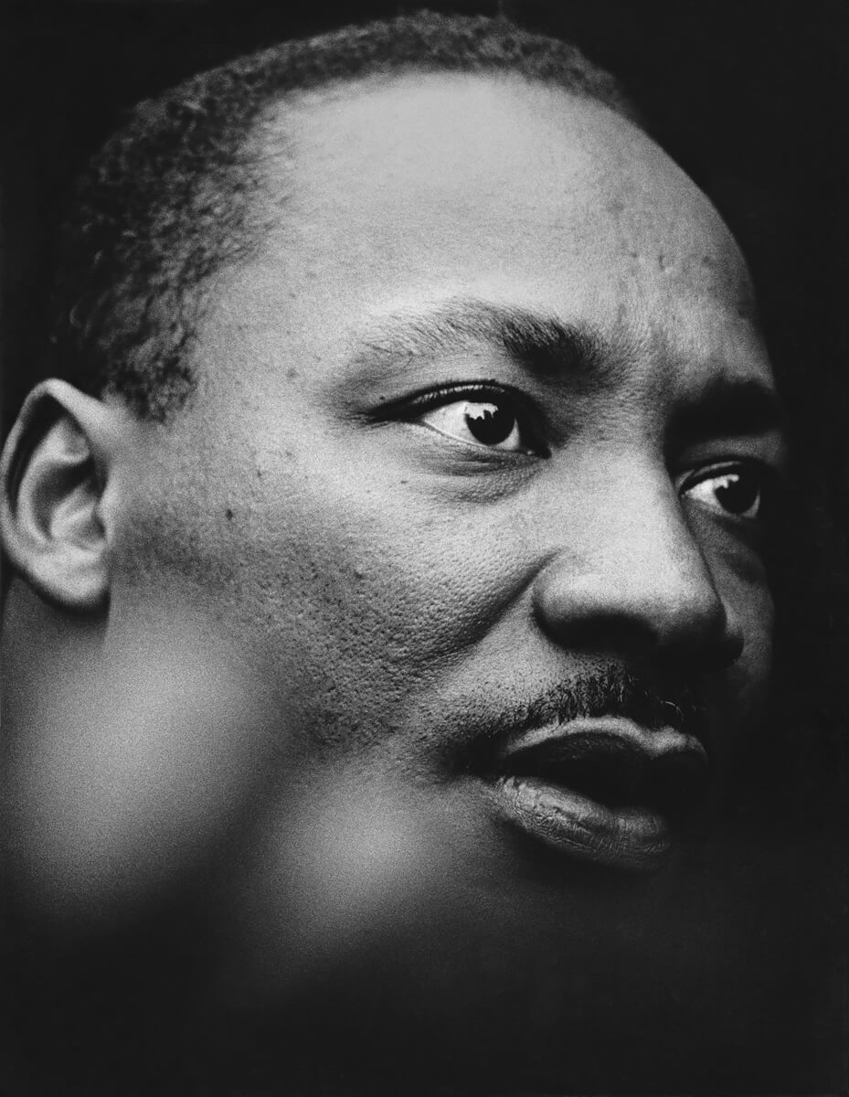 Photographer’s Paradise -  Martin Luther King Jr. Portrait in front if UN building<p>© Jean-Pierre Laffont</p>