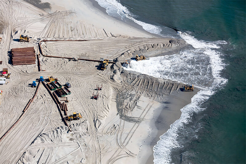 Beach Sand Nourishment Coming From Offshore, Howell, New Jersey 2018<p>© Alex MacLean</p>