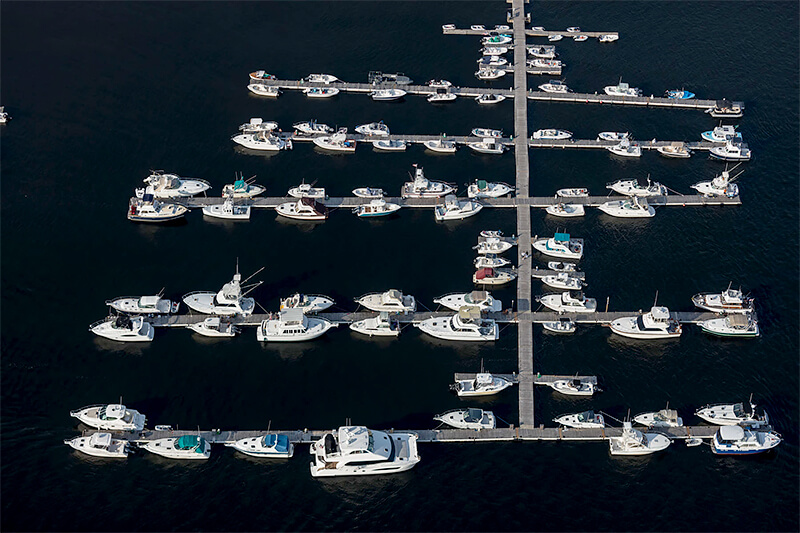 Floating Docks, Salisbury, Massachusetts 2018<p>© Alex MacLean</p>