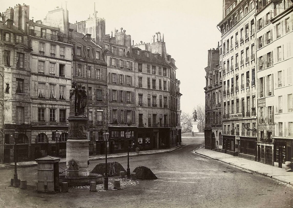 La place Dauphine, Paris, France, 1865<p>© Charles Marville</p>