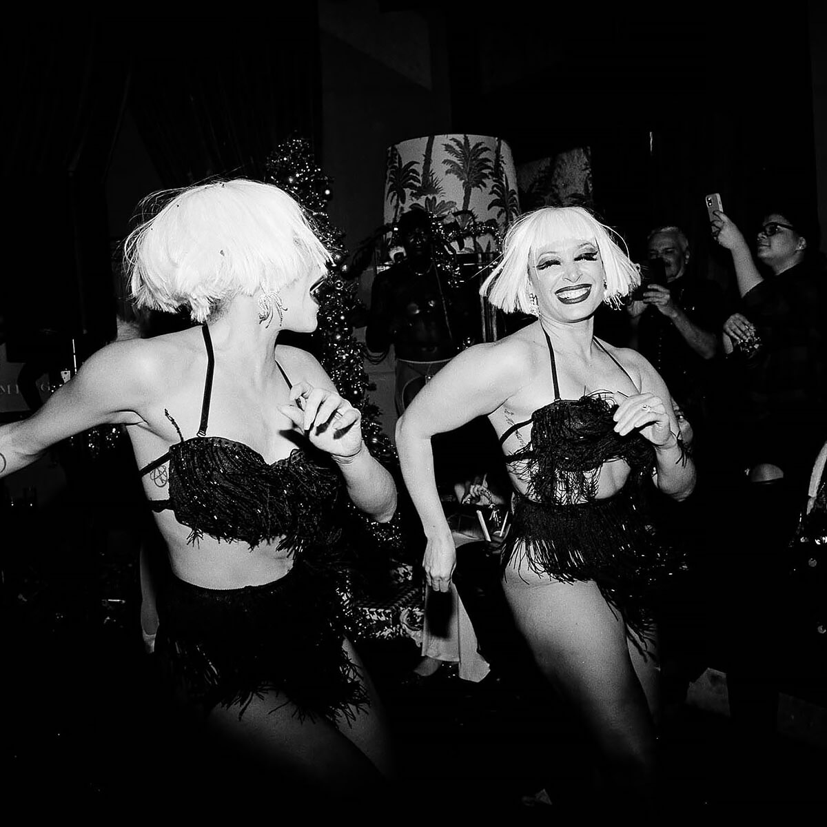 Bringing back the soul of the Tropicana. Wepa. (Zita Thorn and Lola Von Rox) Bartschland, Soho Grand, NY, NY, December 2022<p>© Meryl Meisler</p>