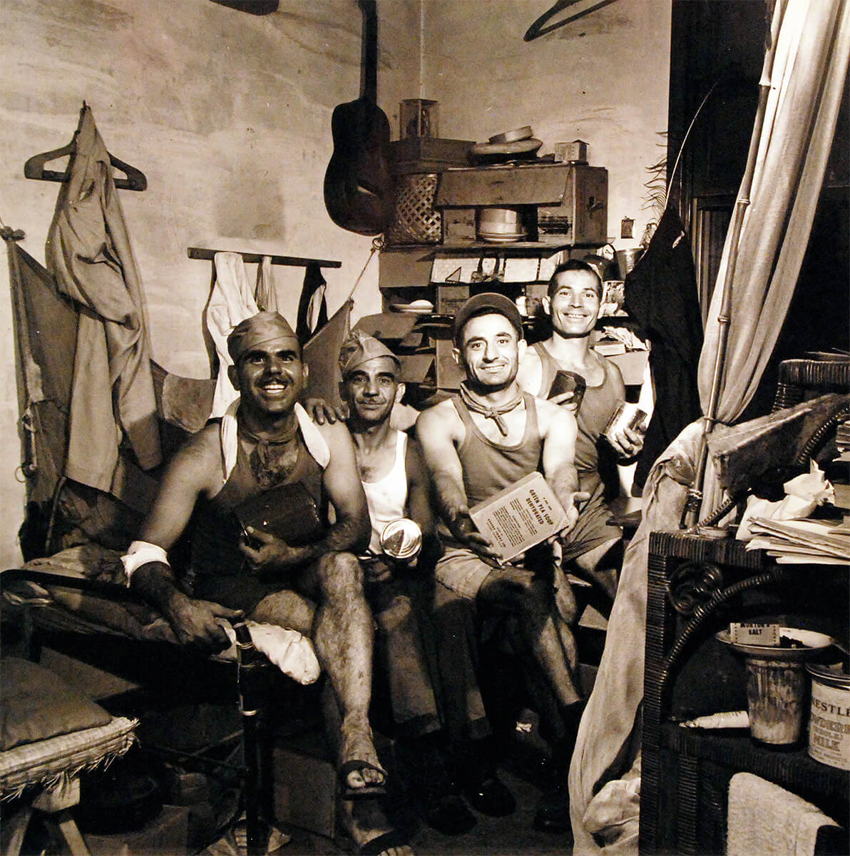 Greek sailors at an internment camp in Saitama Prefecture, Japan, Sep 1945,  National Museum of the United States Navy<p>© Wayne Miller</p>