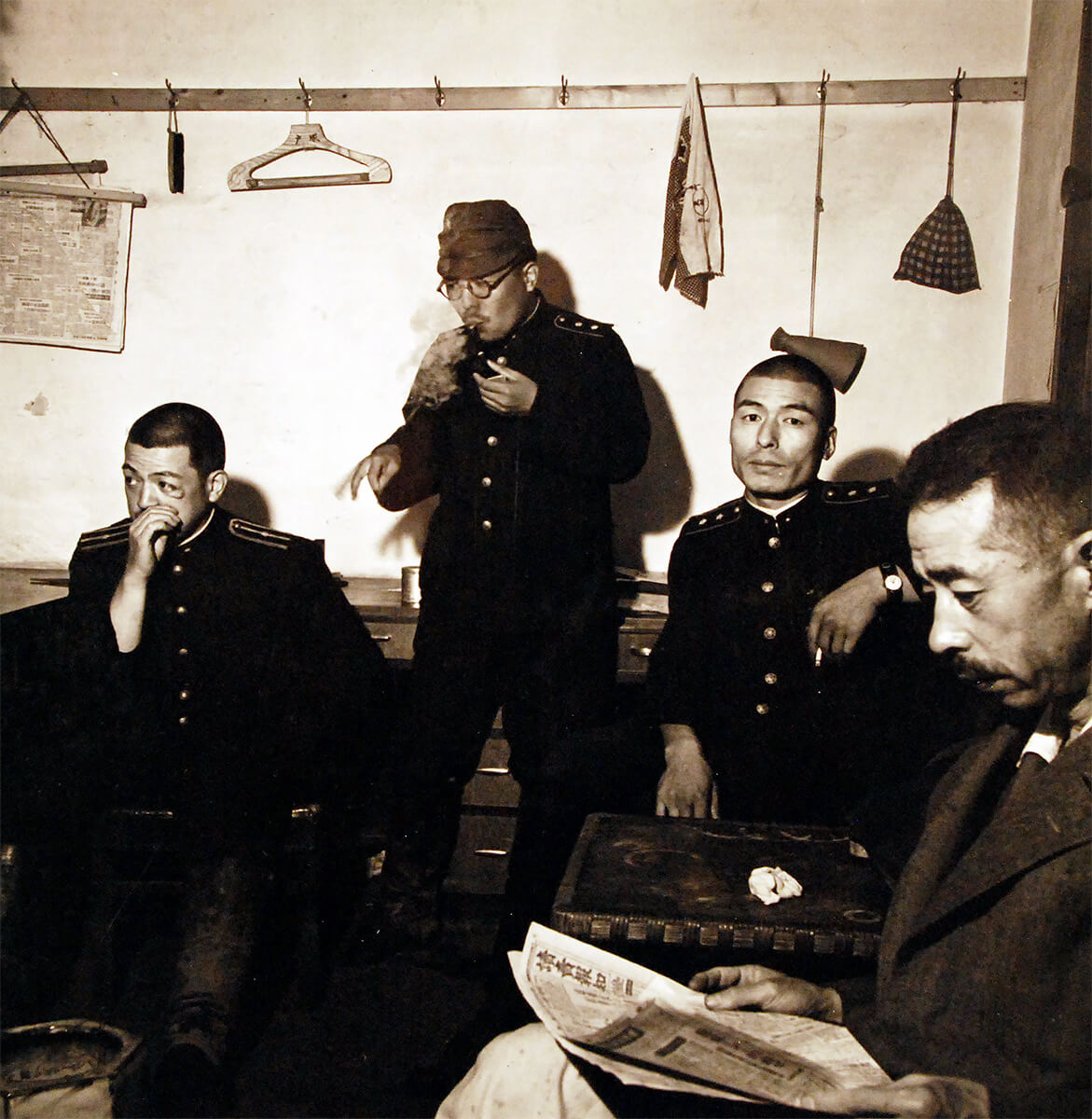 Japanese policemen at a former internment camp, Saitama Prefecture, Japan, Sep 1945,  National Museum of the United States Navy<p>© Wayne Miller</p>