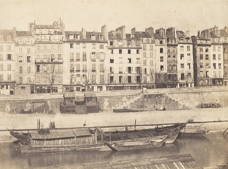 Boats along Paris Quai, Paris, 1852c<p>Courtesy Vintage Works, Ltd / © Charles Nègre</p>