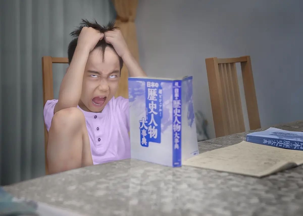 The Prince Who Fought the Homework Monster: Faced with books filled with words as if in a foreign language, the Prince grabbed his hair and groaned.<p>© Kantaya New</p>