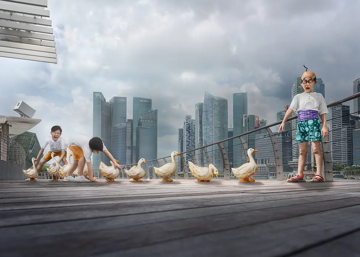 The Prince Who Discovered the Ducks: Mr. Yip’s cardboard ducks lined the boardwalk. The Prince’s presence alone seemed to bring the ducks to life<p>© Kantaya New</p>