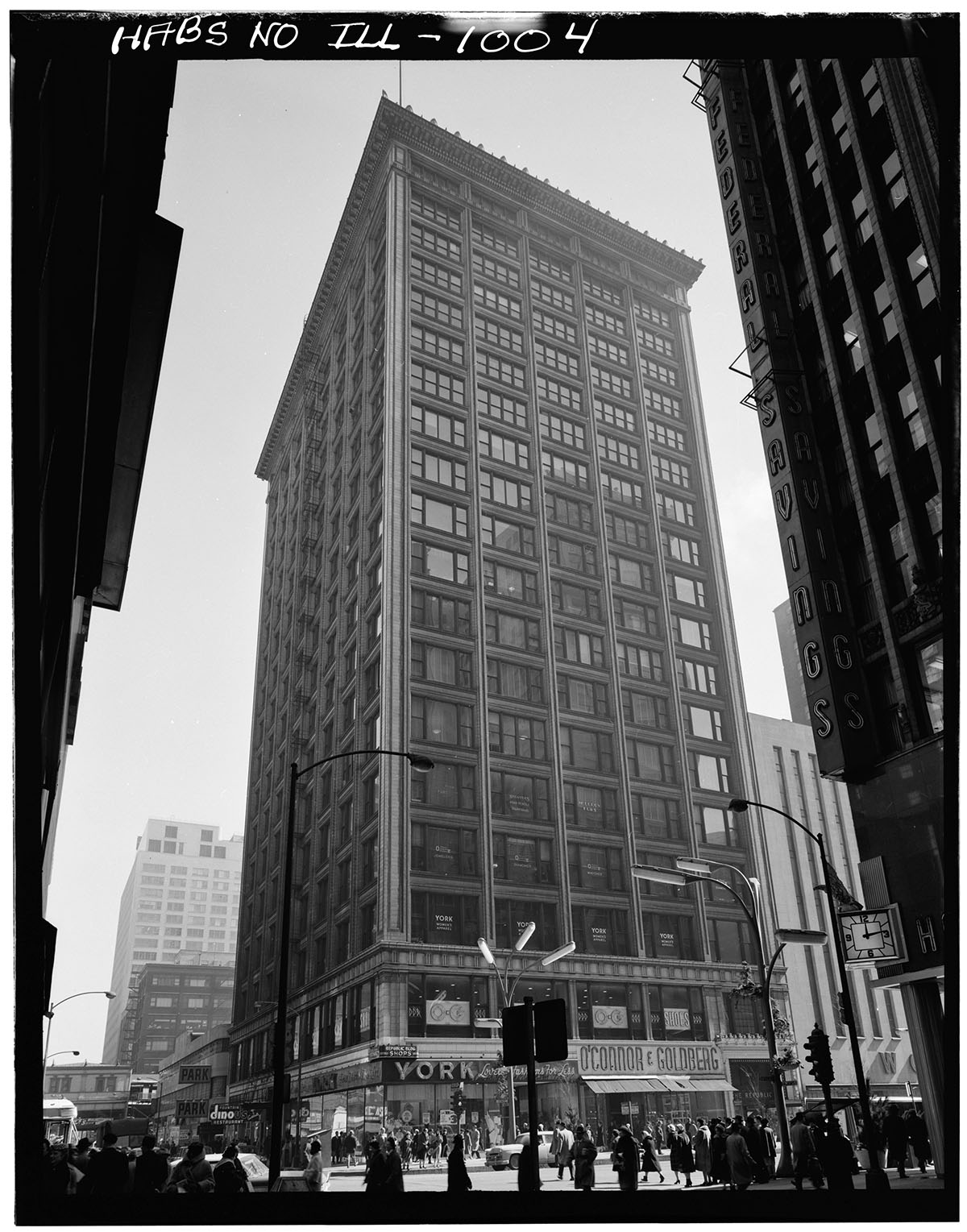 Historic American Buildings Survey Richard Nickel, Photographer November-December 1960 EXTERIOR- CORNER ADAMS AND STATE - Republic Building, 209 South<p>© Richard Nickel</p>