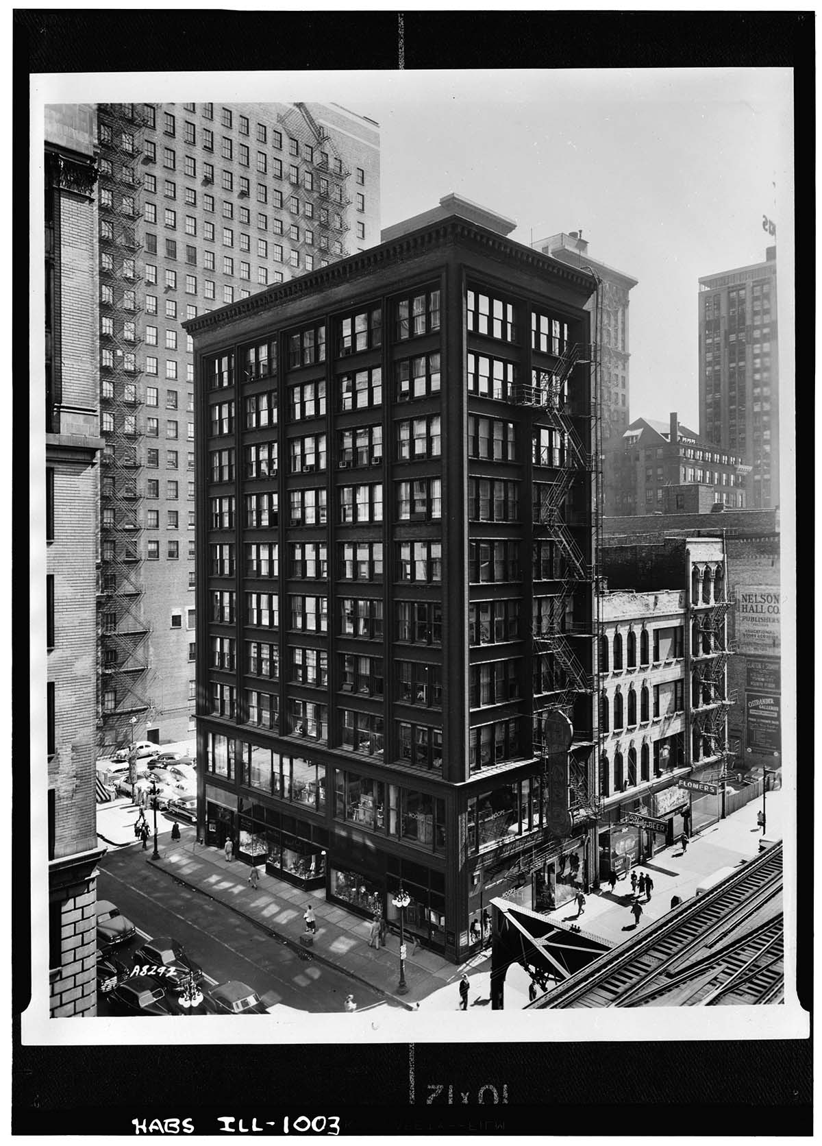 Historic American Buildings Survey Richard Nickel, Photographer ca. 1960 NORTHWEST ELEVATION - Cable Building, 57 East Jackson Boulevard, Chicago, Coo<p>© Richard Nickel</p>
